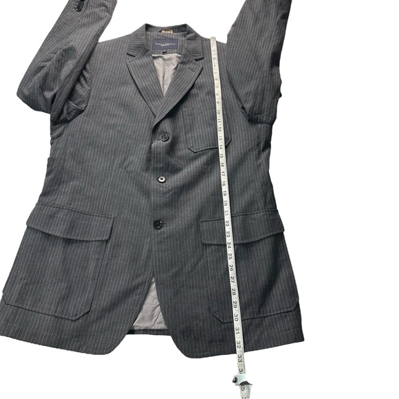 Banana Republic Modern Fit Men Medium Grey Light Grey Striped Suit Jacket Sz 44L - Picture 14 of 16
